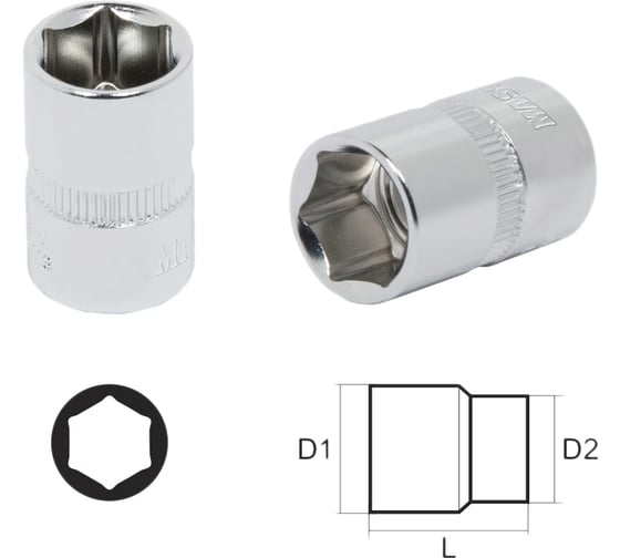 Изображение товара Головка Aist 15 мм 3/8" 6-гранная двойное покрытие 311115D-X 00-00006143