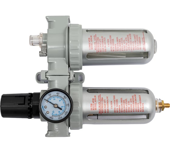 Изображение товара Фильтр c манометром и регулятором давления + лубрикатор Voylet 1/4" AFRL-80 005-00070