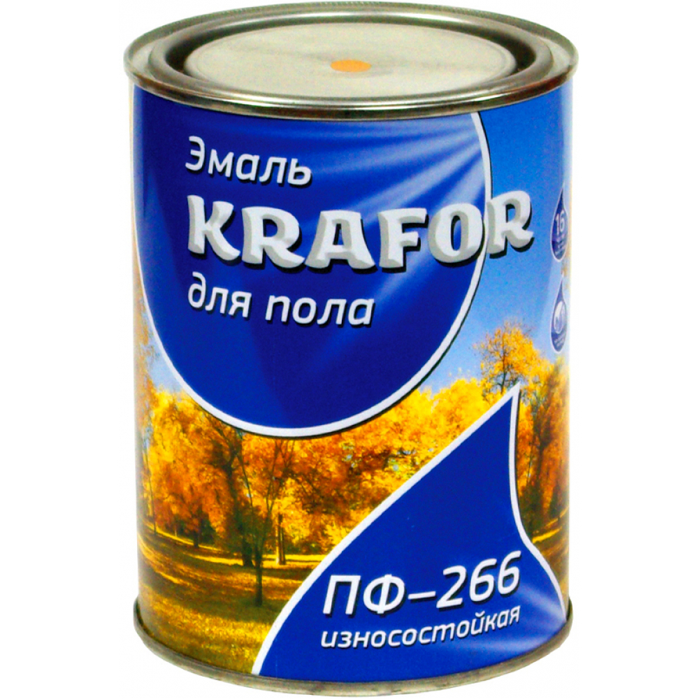 фото Алкидная эмаль krafor пф-266 желто-коричневая 20 кг 1 26067