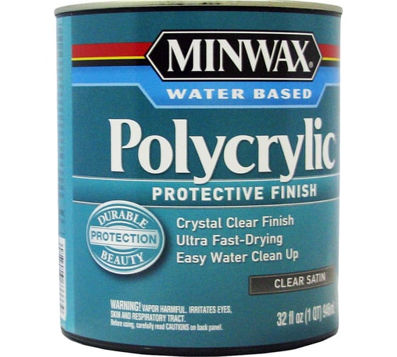 Изображение товара Защитное финишное покрытие Minwax Polycrylic Полуматовый 946 мл 63333