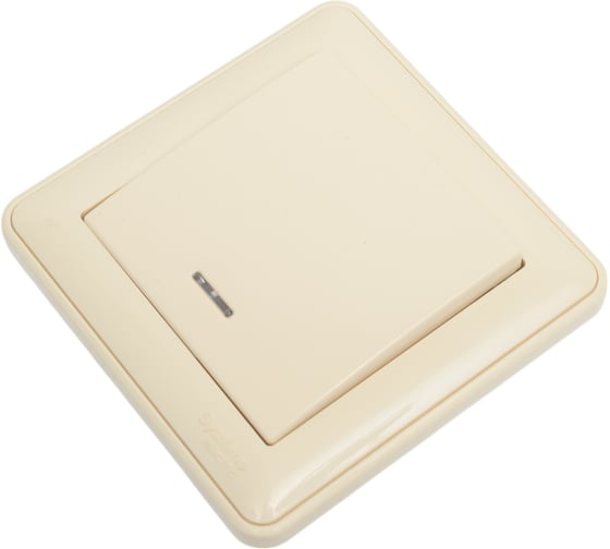 Изображение товара 1-клавишный выключатель с подсветкой Systeme Electric Wessen 59 слоновая кость 10а (в сборе с рамкой) VS110-153-28