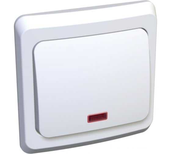 Изображение товара Кнопочный выключатель Systeme Electric Этюд скрытой установки белый 1-кл. с подсветкой KC10-002B