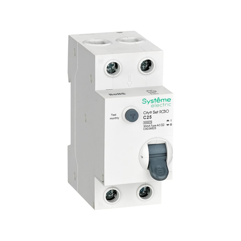 Изображение товара Автоматический выключатель дифференциального тока Systeme Electric City9 25A 6kA IP20