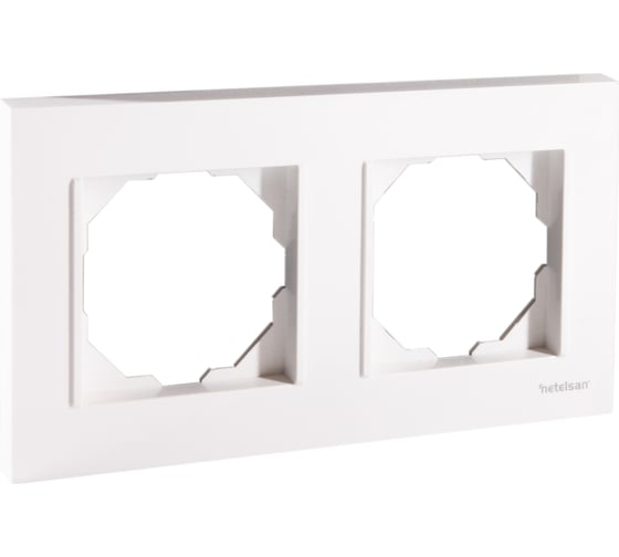 Изображение товара Рамка для розеток и выключателей Netelsan 2 поста, цвет белый M.U.CRV.20000