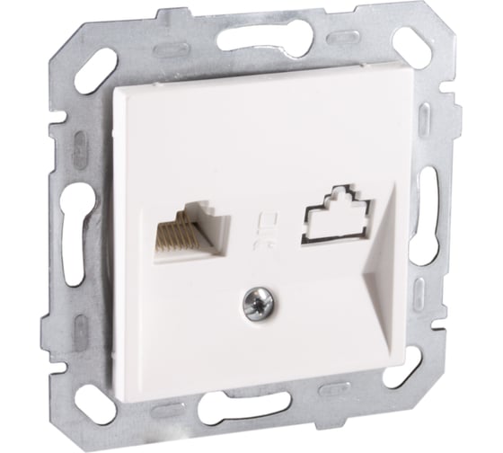 Изображение товара Розетка компьютерная встраиваемая Netelsan RJ45 UTP cat 5e, цвет белый M.U.DAT.30000