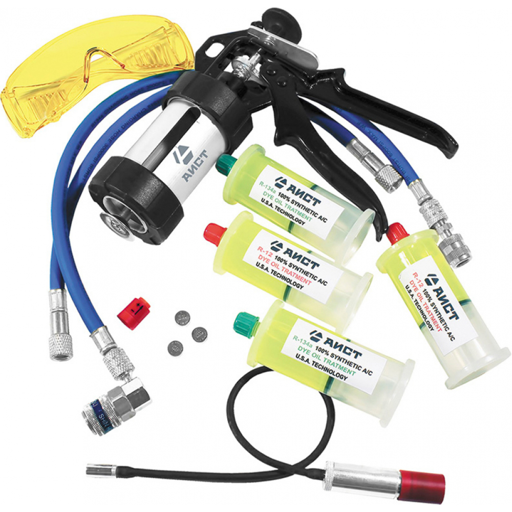 Набор инструментов для поиска утечек в системе кондиционирования AIST ультрафиолетовый фонарь для поиска утечек фреона мастак