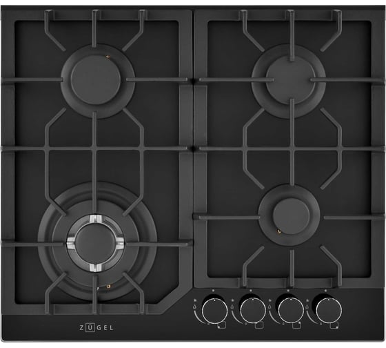 Изображение товара Встраиваемая газовая варочная панель ZUGEL черная матовая ZGH602B