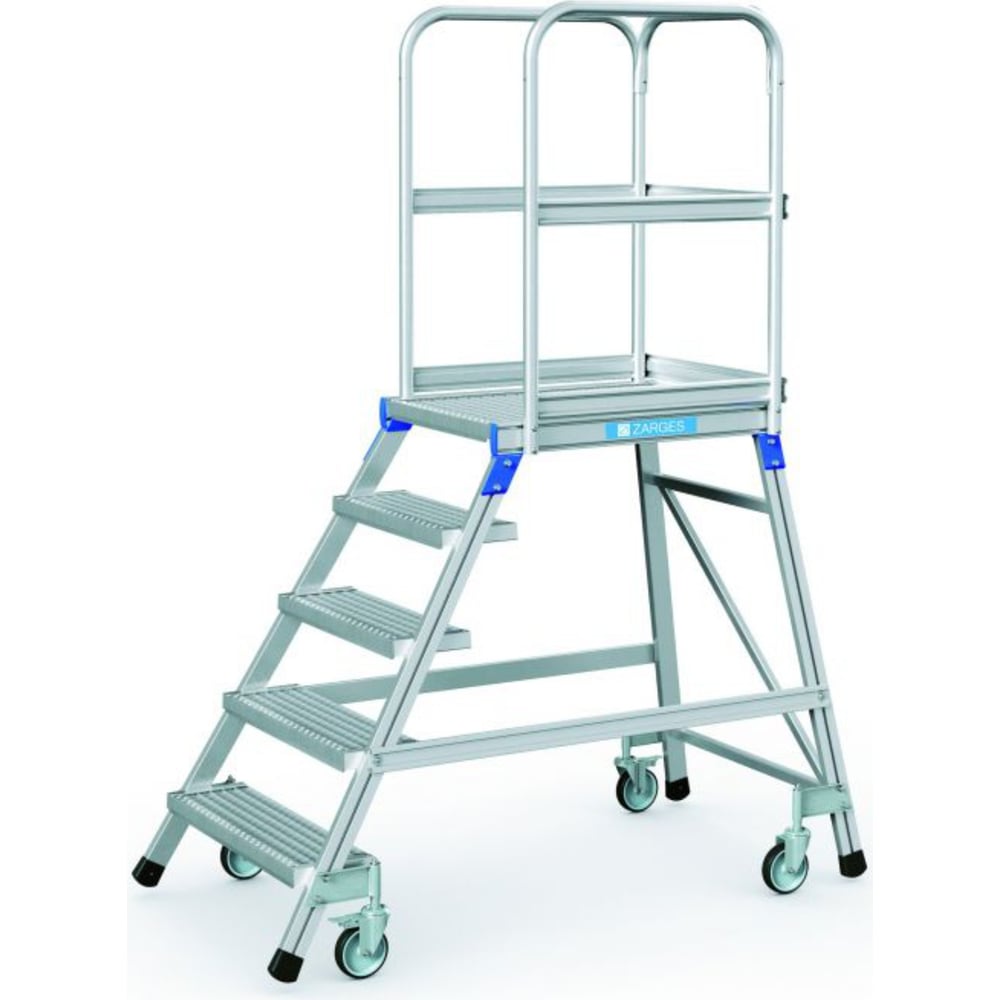 Изображение товара Передвижные алюминиевые подмости Zarges 5 ступеней односторонний подъем профессиональные