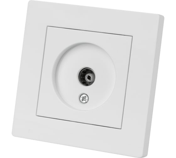 Изображение товара Розетка телевизионная простая TDM ELECTRIC (0-2400мгц, "мама") белая "сенеж" SQ1816-0045