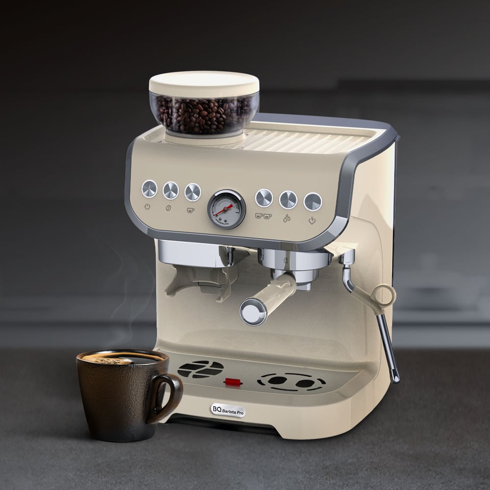 Изображение товара Кофемашина BQ CM5000 бежевый рожковая с капучинатором и помпой