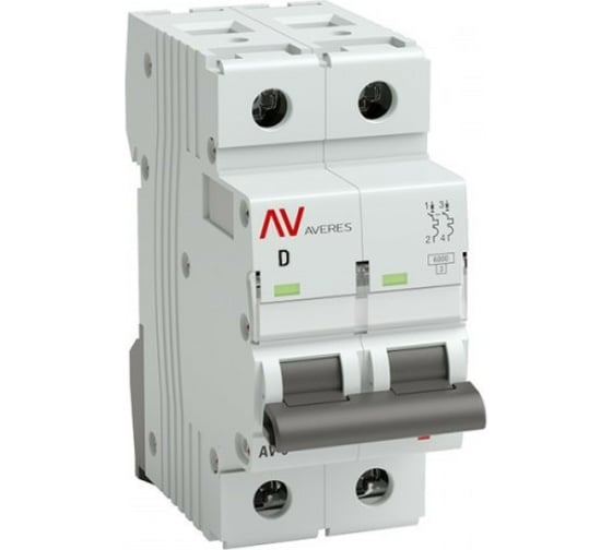 Изображение товара Автоматический выключатель EKF AV-6 2P 2A D 6kA AVERES mcb6-2-02D-av