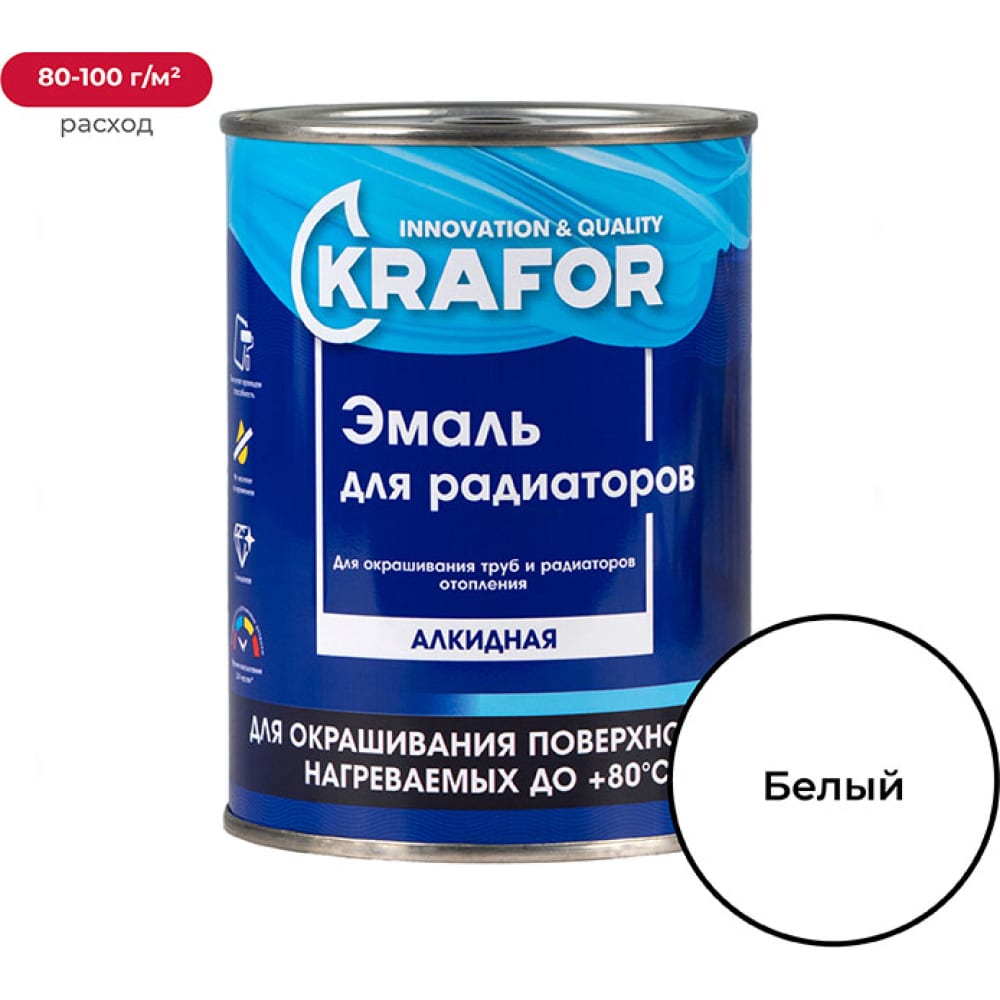 Алкидная эмаль для радиаторов KRAFOR лак krafor