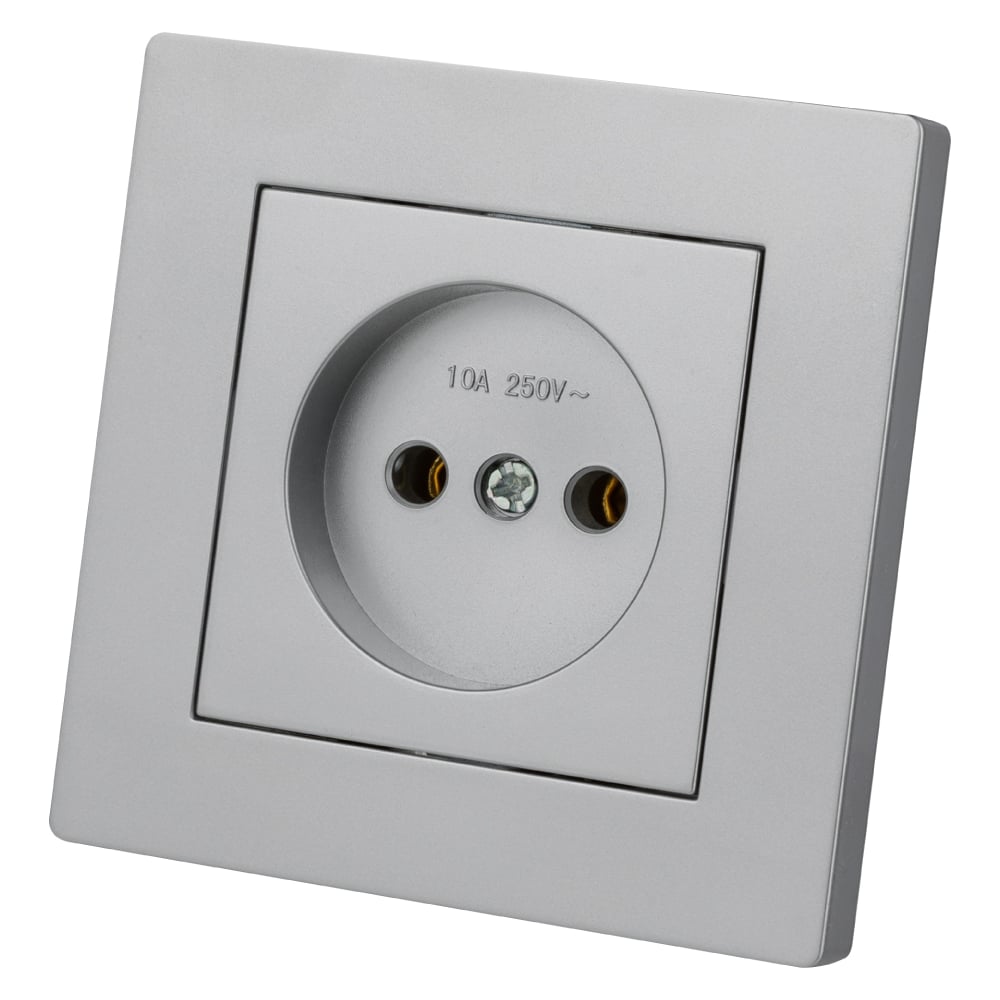 Изображение товара Розетка TDM ELECTRIC 2п 10А 250В Серебристый Металлик Сенеж