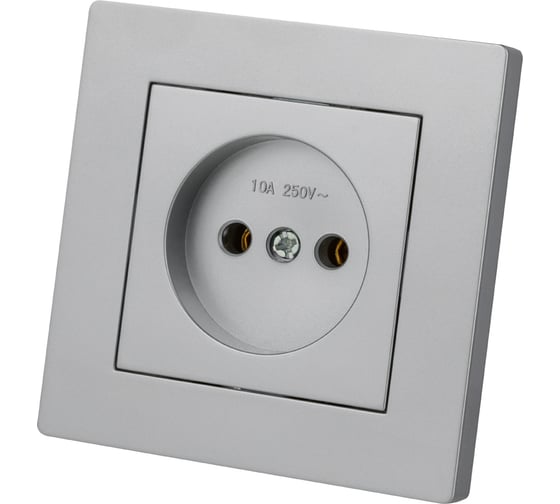 Изображение товара Розетка TDM ELECTRIC 2п 10А 250В серебр. металлик "сенеж" SQ1816-0230