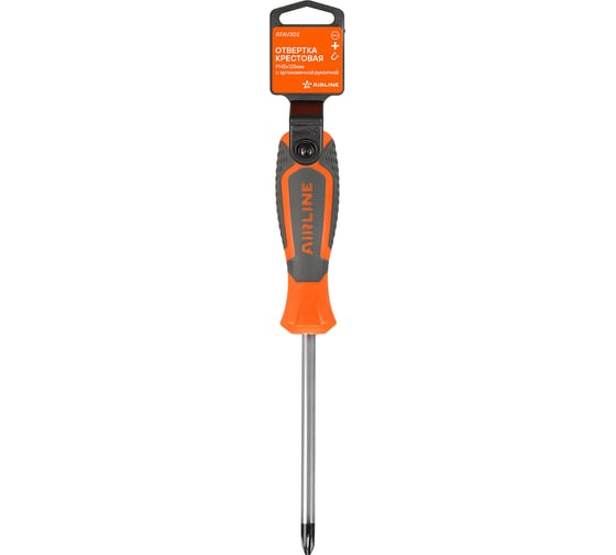 Изображение товара Отвертка крестовая Airline PH3x125мм с эргономичной рукояткой магнитная, пласт.подвес ATAV302