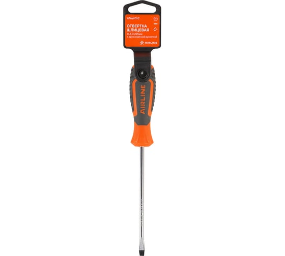 Изображение товара Шлицевая отвертка Airline SL5.0x125мм, магнитный наконечник, пласт.подвес ATAW052