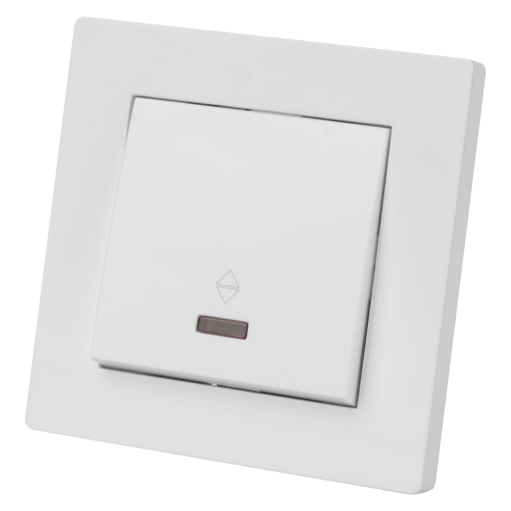 Изображение товара Выключатель 1 клавишный на 2 направления TDM с подсветкой SQ1816-0017 белый