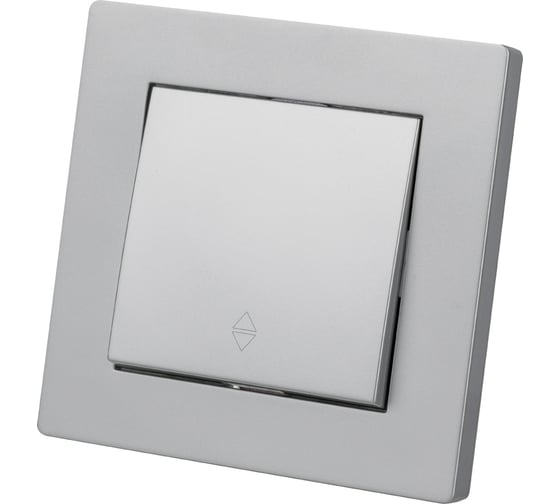 Изображение товара Выключатель 1 клавишный на 2 направления TDM 10А серебр. металлик "сенеж" SQ1816-0215