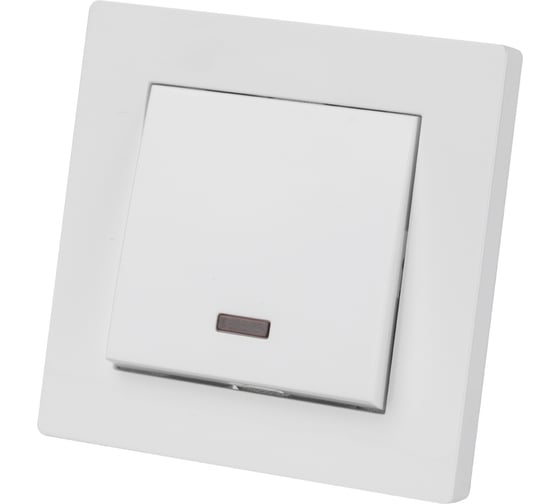Изображение товара Выключатель 1 клавишный TDM с подсветкой 10А белый "сенеж" SQ1816-0013