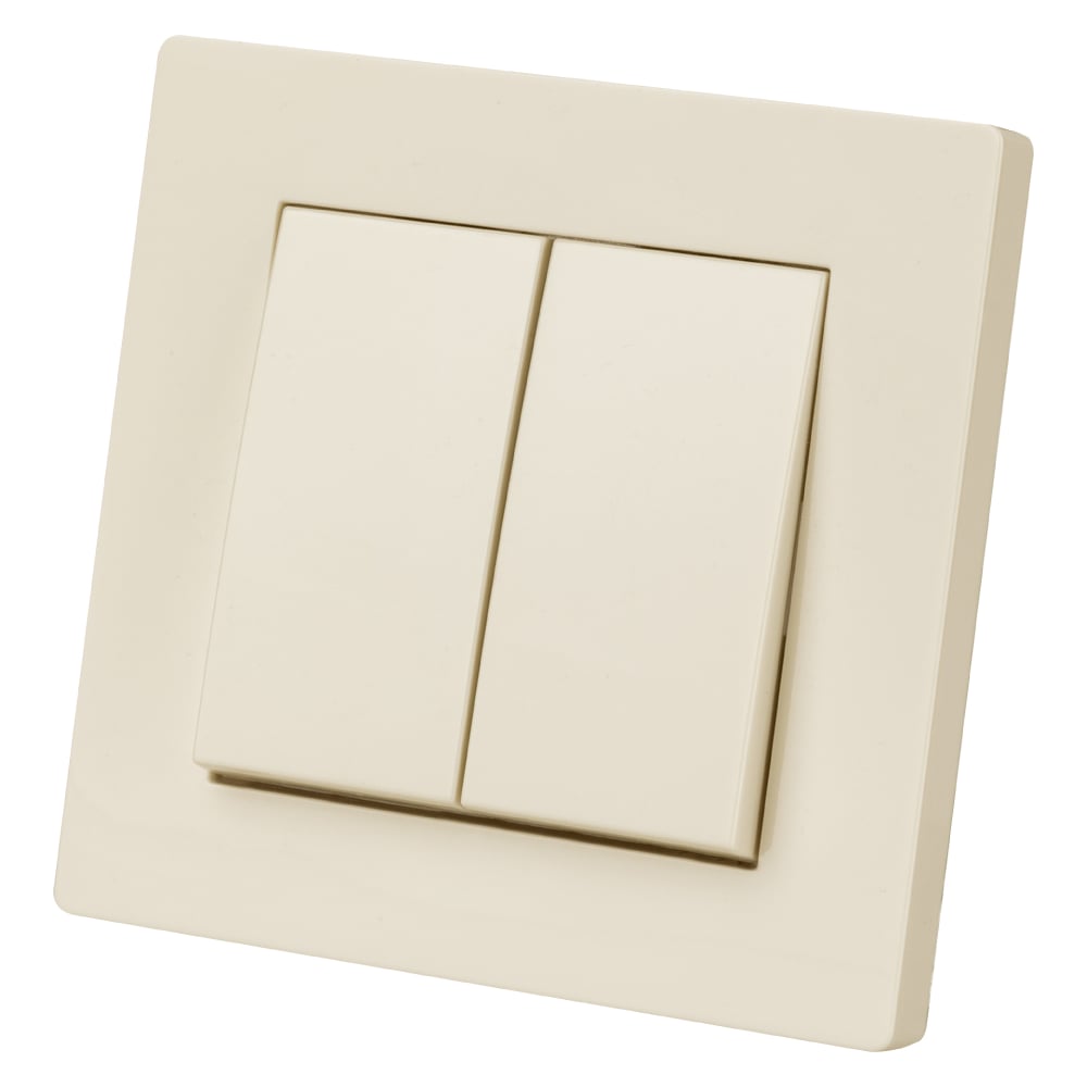 Изображение товара Выключатель 2-х клавишный TDM SQ1816-0111 сенеж слоновая кость