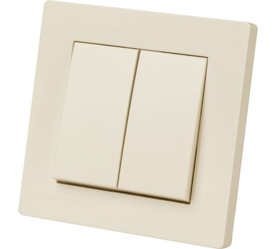 Изображение товара Выключатель 2-х клавишный TDM 10А слоновая кость "сенеж" SQ1816-0111