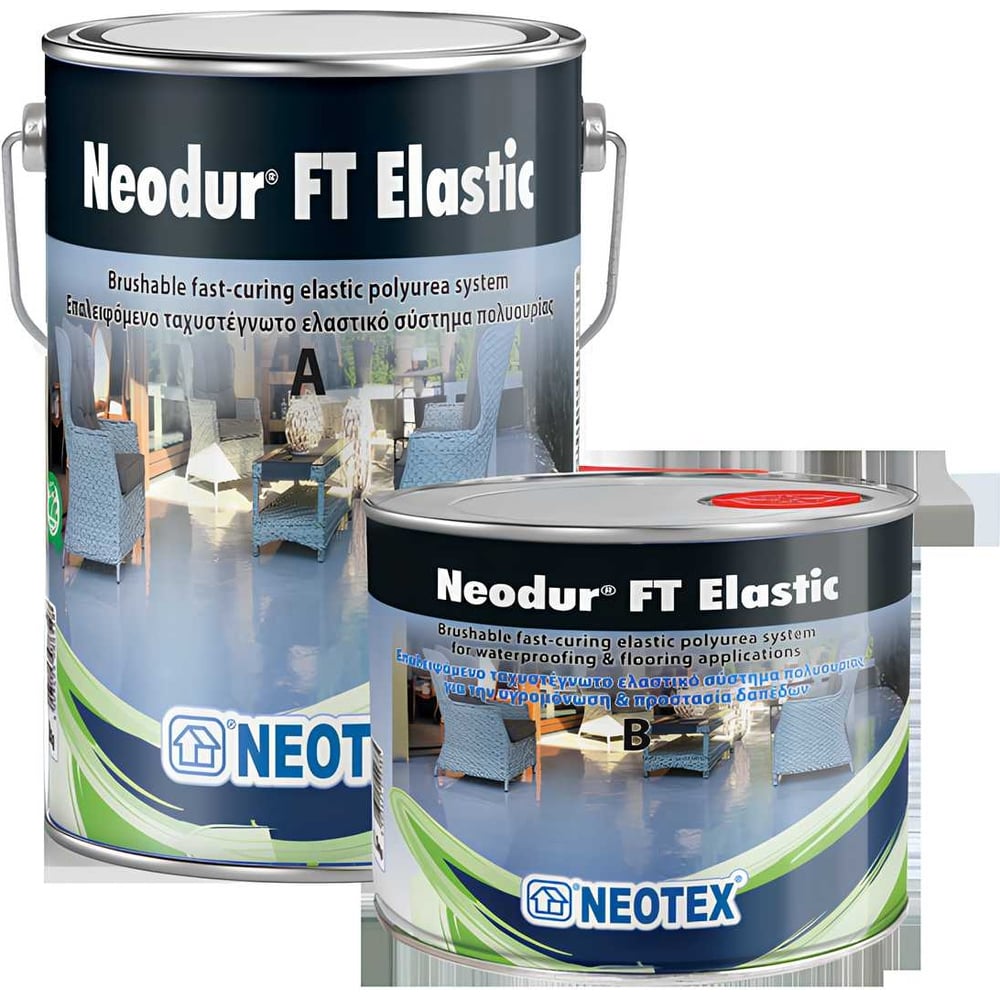 Изображение товара Гидроизоляционное покрытие NEOTEX Neodur FT Elastic A+В 5.5кг светло-серый