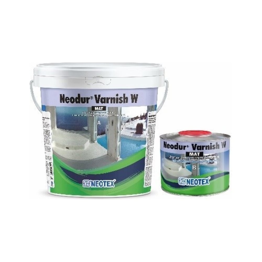 Полиуретановый УФ стойкий прозрачный матовый лак NEOTEX Neodur Varnish W Mat А+В 9кг 12558100