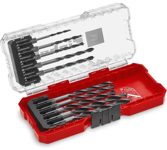 Изображение товара Набор сверл 10 шт, 3-8 мм, по дереву, с 6-гранным хвостовиком, s-case Einhell 108733