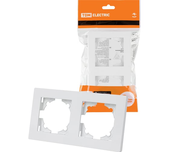 Изображение товара Рамка 2-х постовая TDM ELECTRIC белая "сенеж" SQ1816-0055