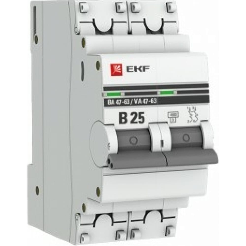 Купить Автоматический выключатель ekf 2p 25а в 4, 5ka ва 47-63 proxima sqmcb4763-2-25b-pro