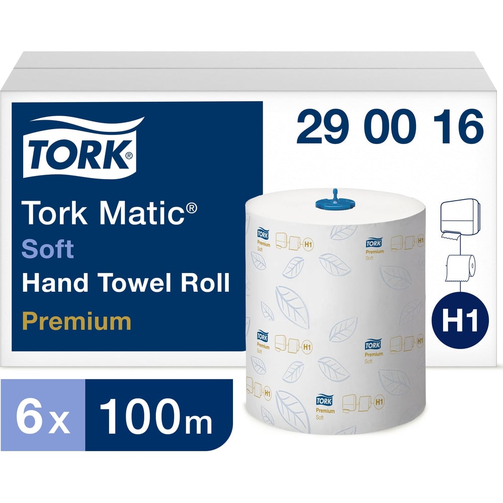 фото Бумажные полотенца tork matic premium в рулонах мягкие н1 6 рулонов в упаковке 290016 10142