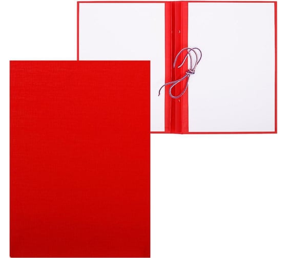 Изображение товара Папка Calligrata 10ДР00 б/в без надписи, А4, гребешки/сутаж, красная 4378339