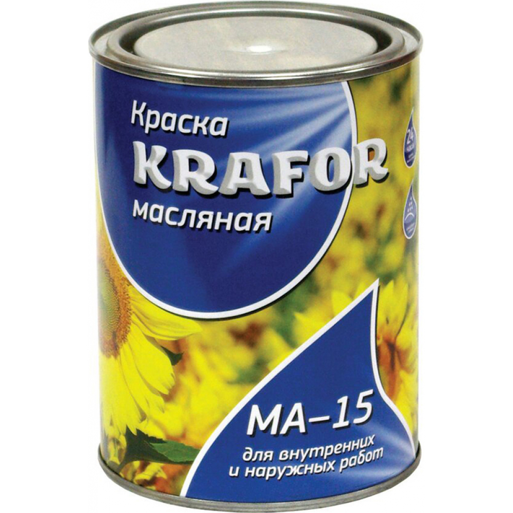 фото Масляная краска krafor ма-15 белая 0.9 кг 14 26313