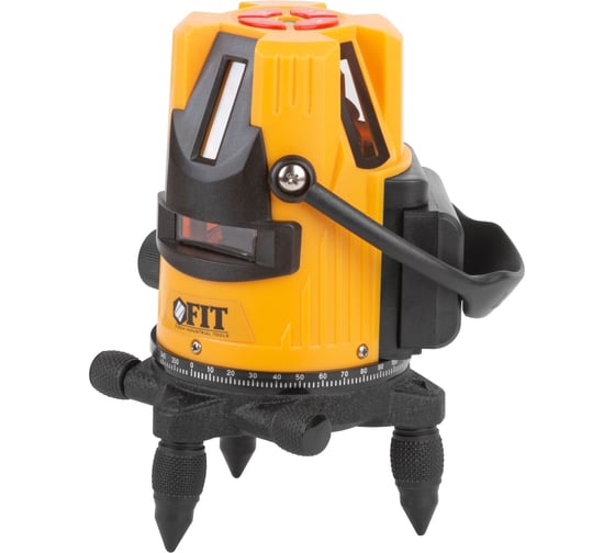 Изображение товара Лазерный самоуспокаивающийся уровень FIT зеленые лучи, горизонталь, 4 вертикали, диапазон 20 м, Li-Ion аккум, 2 уровня яркости, без треноги, коробка 18635