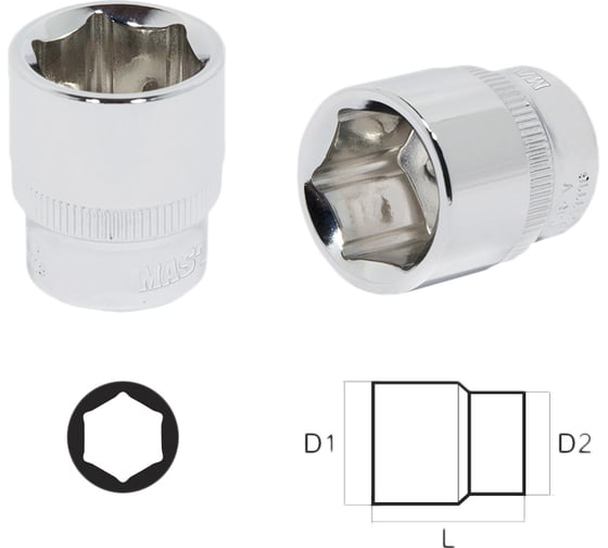 Изображение товара Головка Aist 18 мм 3/8" 6-гранная двойное покрытие 311118D-X 00-00006146