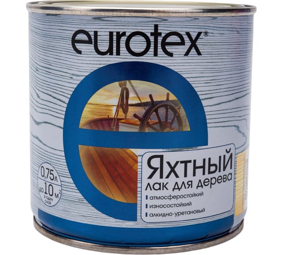 Изображение товара Яхтный лак Eurotex полуматовый 0.75 л 6 19296