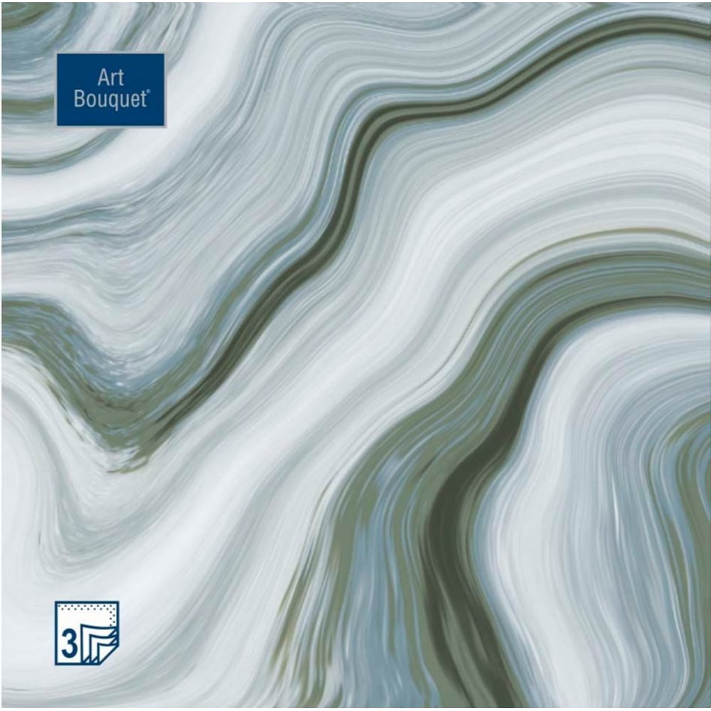 Изображение товара Набор из 20 3-слойных бумажных салфеток EUROHOUSE Агат 33x33 см