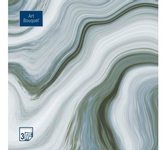 Изображение товара Бумажные салфетки EUROHOUSE 33x33 см, 3-слойные, Агат 20 шт, АртБукет 57181