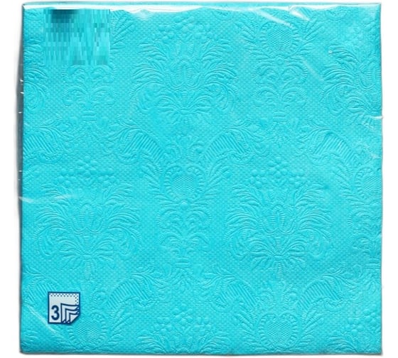 Изображение товара Бумажные салфетки EUROHOUSE 33x33 см, 3-слойные, Аквамарин Барокко 16 шт. 57218