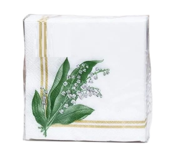 Изображение товара Бумажные салфетки EUROHOUSE Ландыши 20x20 см, 2-слойные, 30 шт. 57612