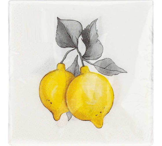 Изображение товара Бумажные салфетки EUROHOUSE Лимончики 20x20 см, 2-слойные, 30 шт. 57638