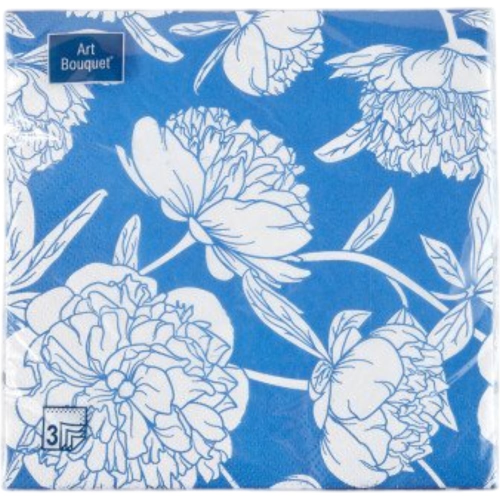 Изображение товара Бумажные салфетки EUROHOUSE 33x33 см 3-слойные Венеция синий 20 шт