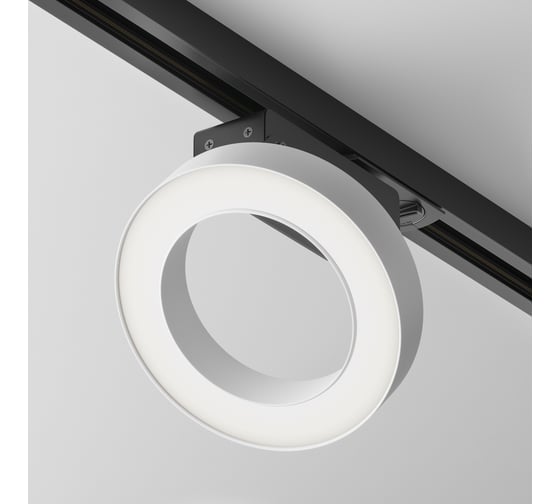 Изображение товара Трековый светильник MAYTONI rim 12w led черно-белый металл, алюминий, пластик TR044-1-12W4K-W
