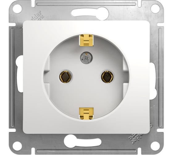 Изображение товара Механизм розетки Systeme Electric 1-м GLOSSA с заземлением, белая SchE GSL000143