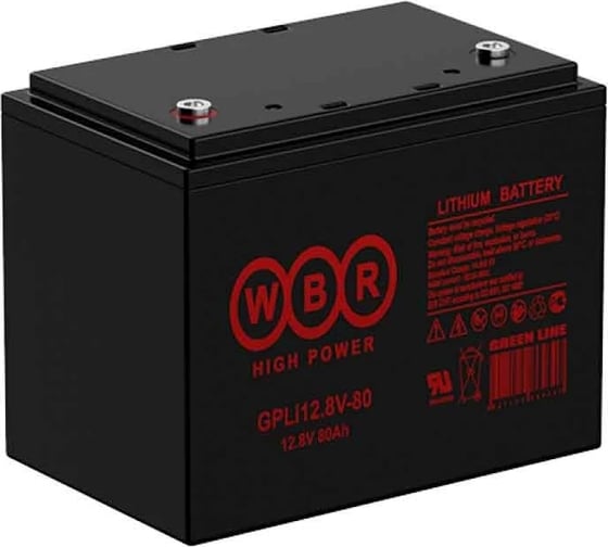 Изображение товара Аккумуляторная батарея литиевая WBR (LiFePO4) GPLi12.8V-80 12.8В, 80 Ач УТ-00002397