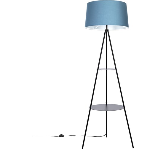 Изображение товара Торшер Citilux Рейнер чёрный со столиком и синим абажуром CL806023