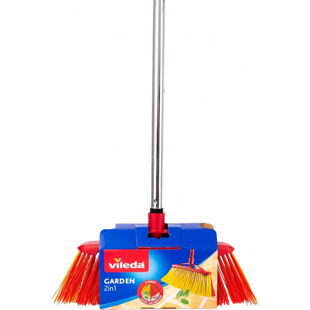 Изображение товара Щетка для улицы Vileda 2в1 гарден с хромированной ручкой 130см