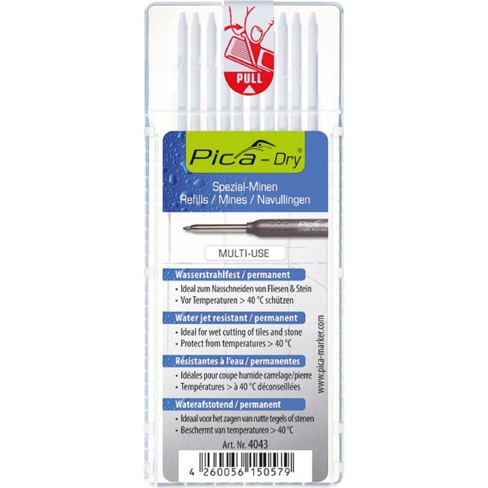 Изображение товара Набор грифелей PICA 10 шт белые в пенале