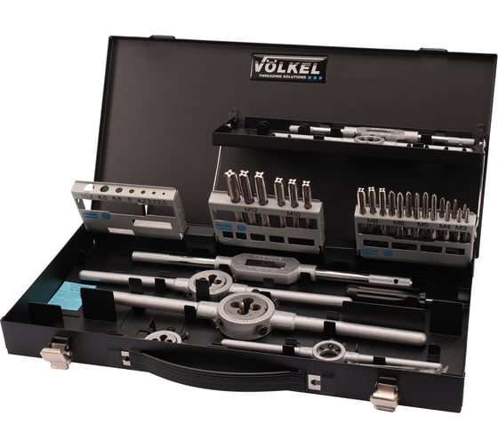 Изображение товара Набор метчиков и плашек VOLKEL M3-M12 HSS-G 37 предметов V49107