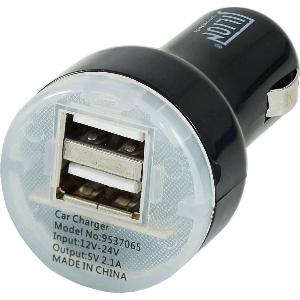 Изображение товара Автомобильный USB-адаптер Jilion 2USB 2100 мА, чёрный 9537065
